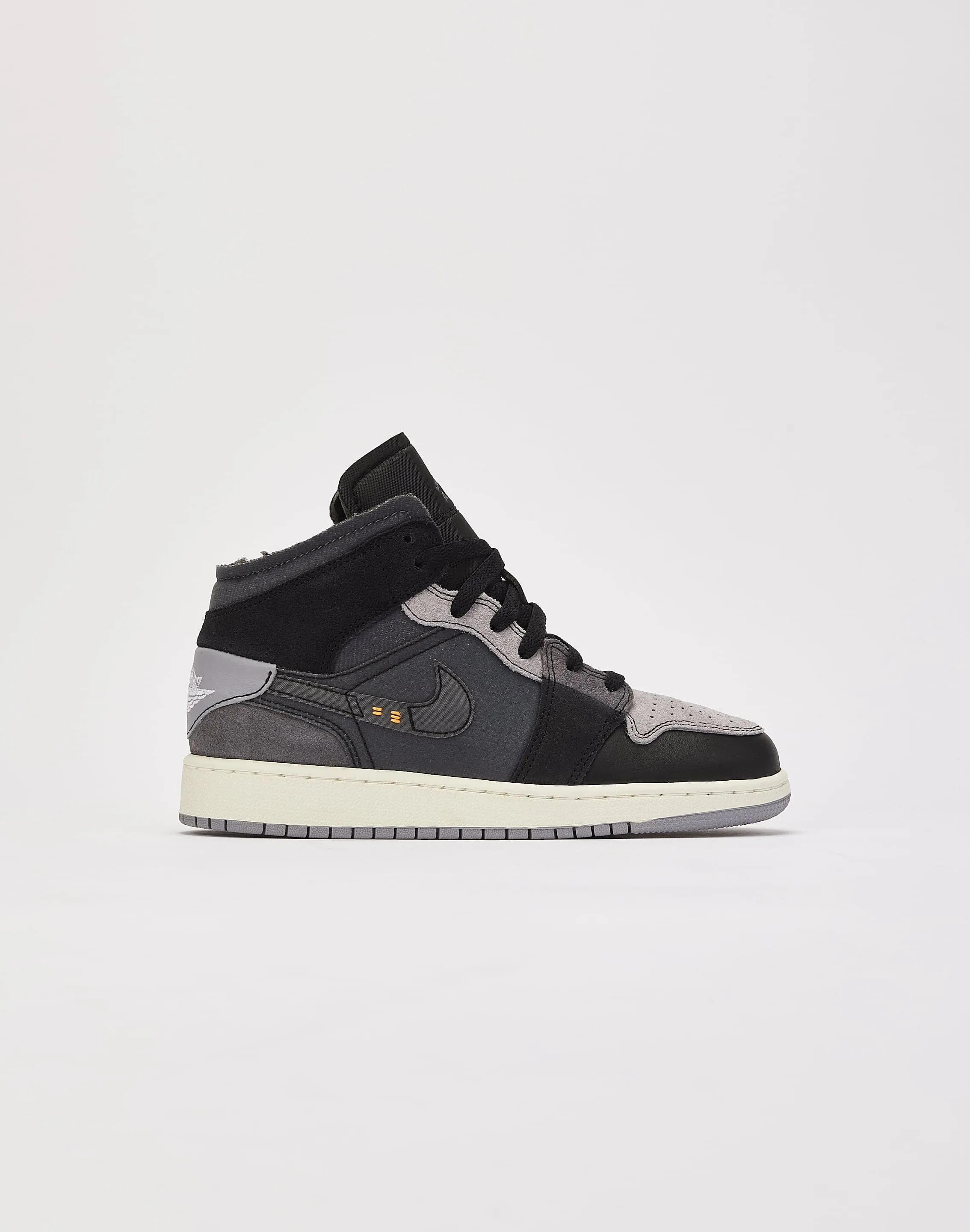 Air Jordan 1 Mid SE Craft GS Black Cement Grey Light Graphite Grade School Sizes DV0438-001