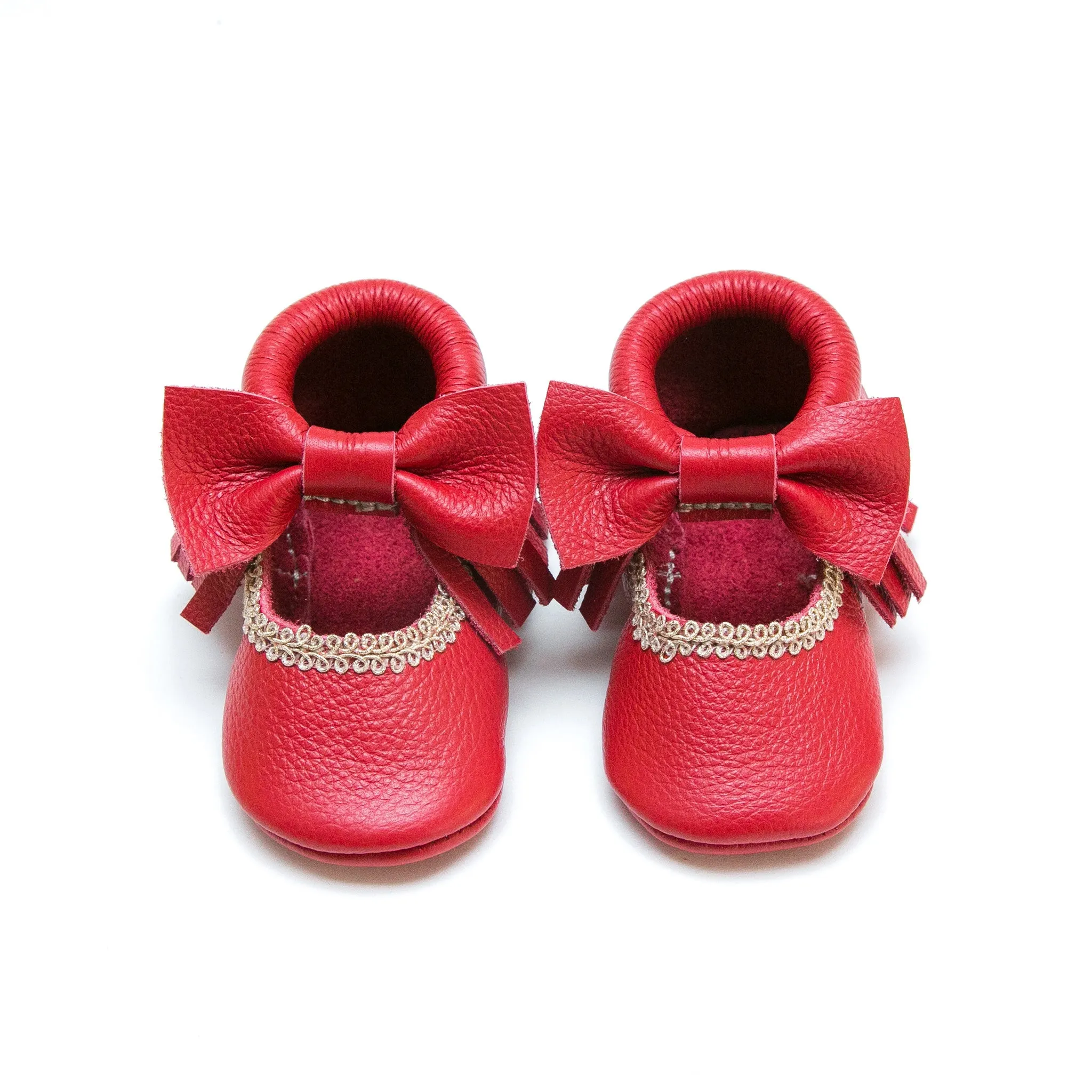 Bow Mary Janes - Candy Apple Red