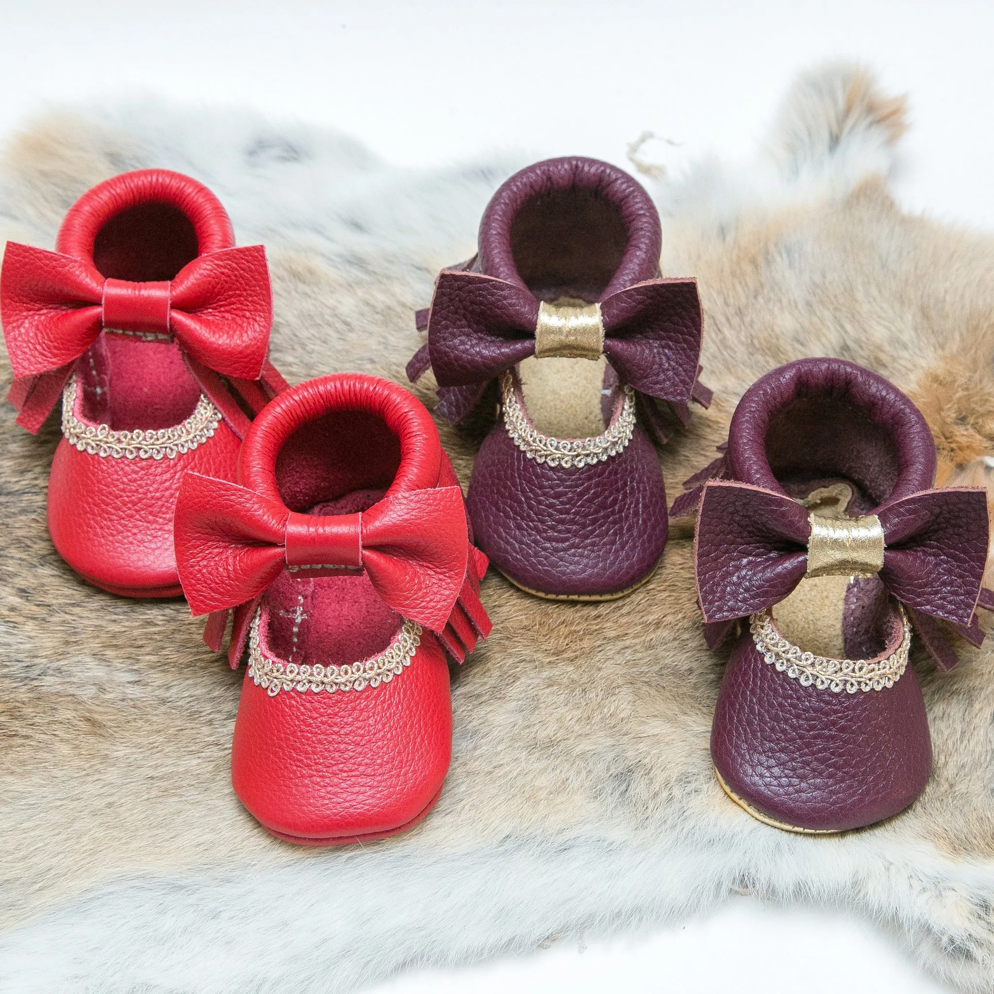 Bow Mary Janes - Candy Apple Red