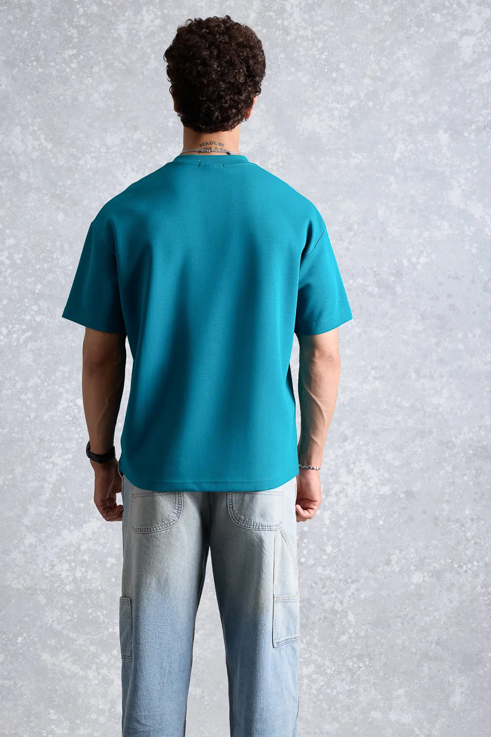 Men's Teal Off Black T-Shirt