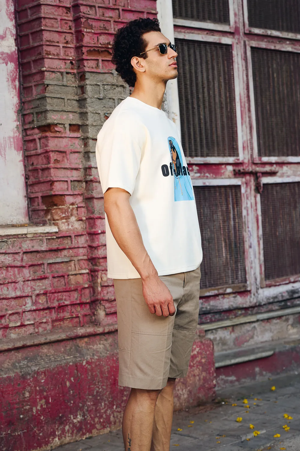 Men's White Off Black T-Shirt