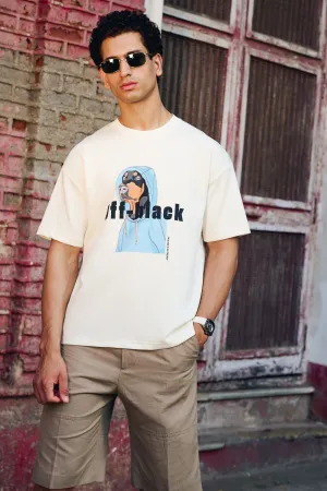 Men's White Off Black T-Shirt