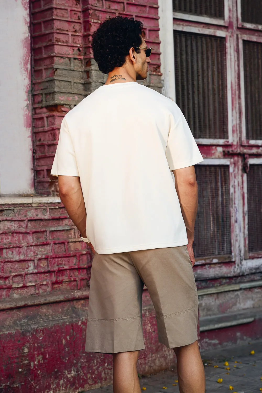 Men's White Off Black T-Shirt