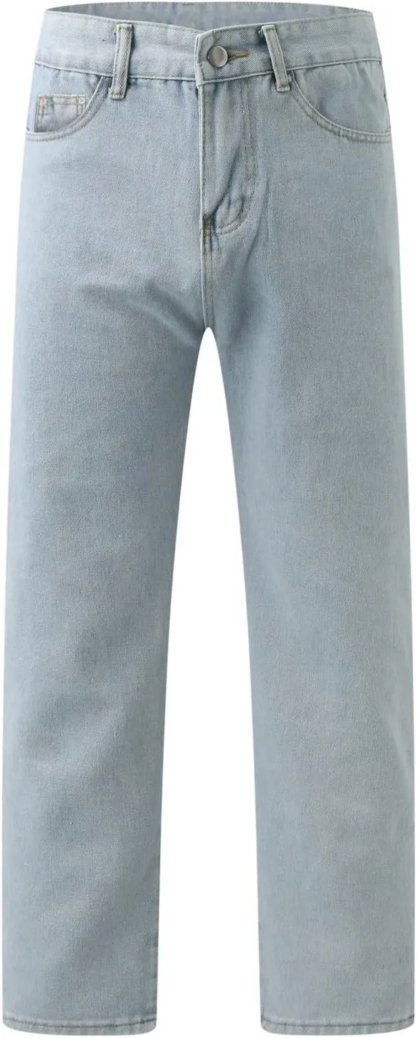 MIDOO Mens Jeans Regular Fit Casual Comfort Flex Waist Denim Pants Straight Leg Fashion Skinny Jeans Trousers with Pockets