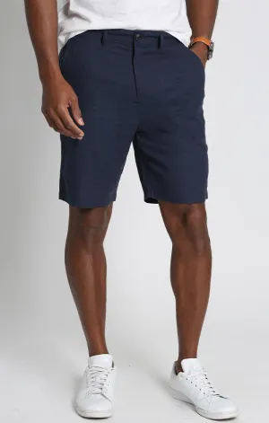 Navy Linen Blend Short