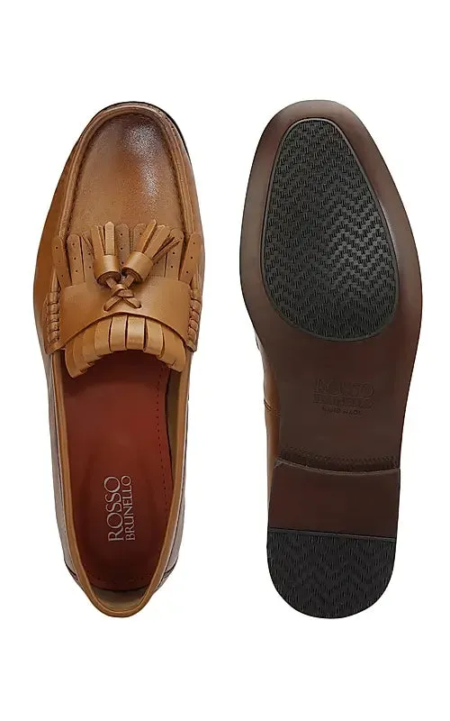 Tan Heel Moccasins With Tassels